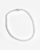 Laura Geometric Rhodium Necklace Silver — 18K gold-plated statement jewelry, hypoallergenic demi-fine piece by Denise Pacini