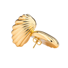 Gold plated wing inspired earrings with layered curved design and polished finish