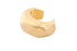 Gold plated asymmetric wide bracelet with sculptural curved design and polished finish, 42mm