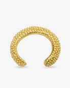 Gold beaded open cuff bracelet top view