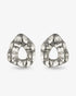 Hammered organic silver statement earrings front view