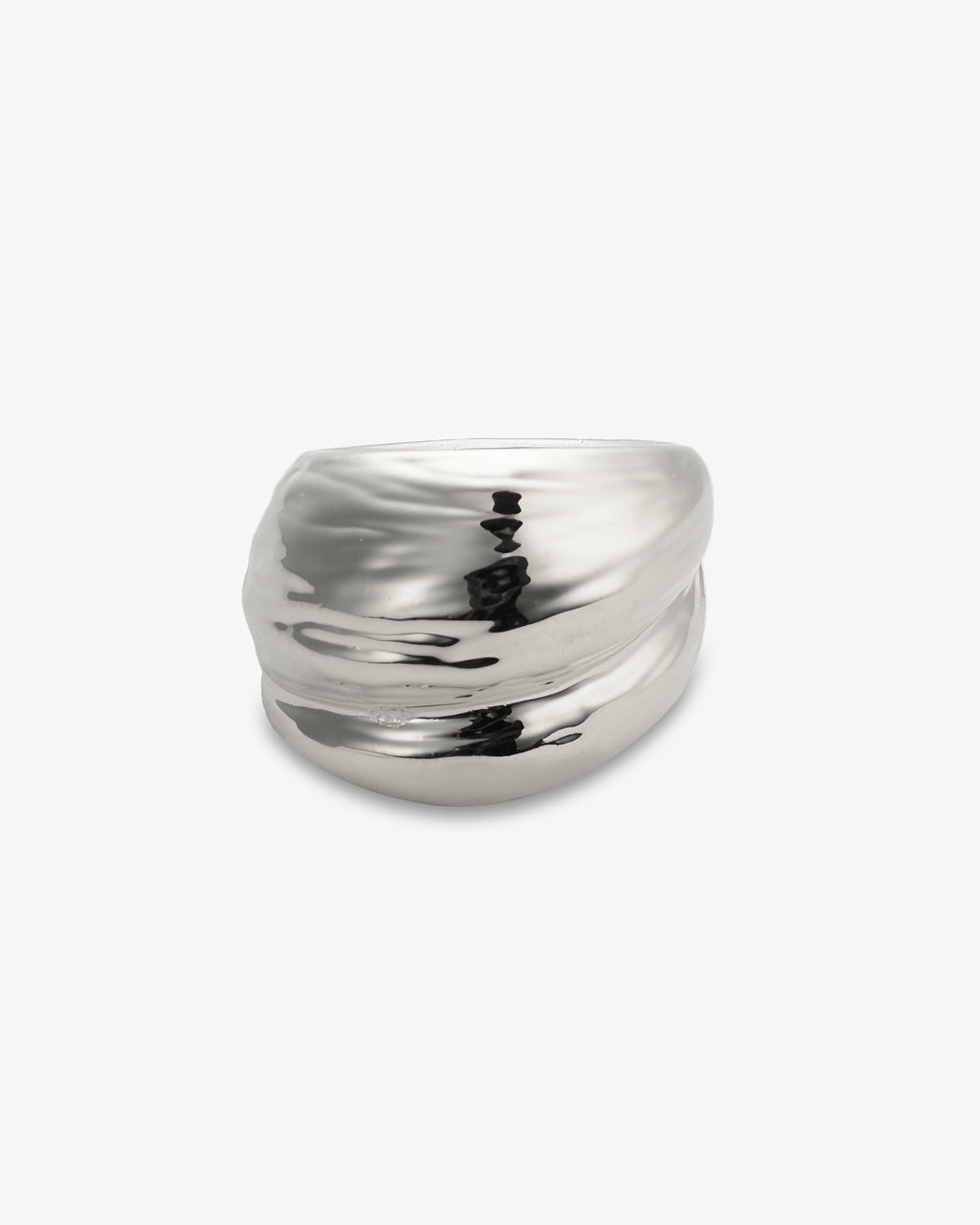 Chunky sculptural gold statement ring front view