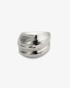 Chunky sculptural gold statement ring front view