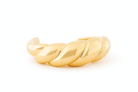 Gold plated medium wide bracelet with smooth polished surface and structured design, 20mm