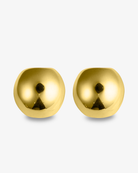 Rounded dome gold statement earrings front view