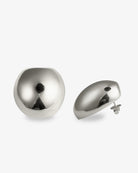 Sculptural dome gold earrings side view with post back