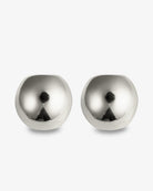 Rounded dome silverstatement earrings front view