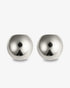 Rounded dome silverstatement earrings front view