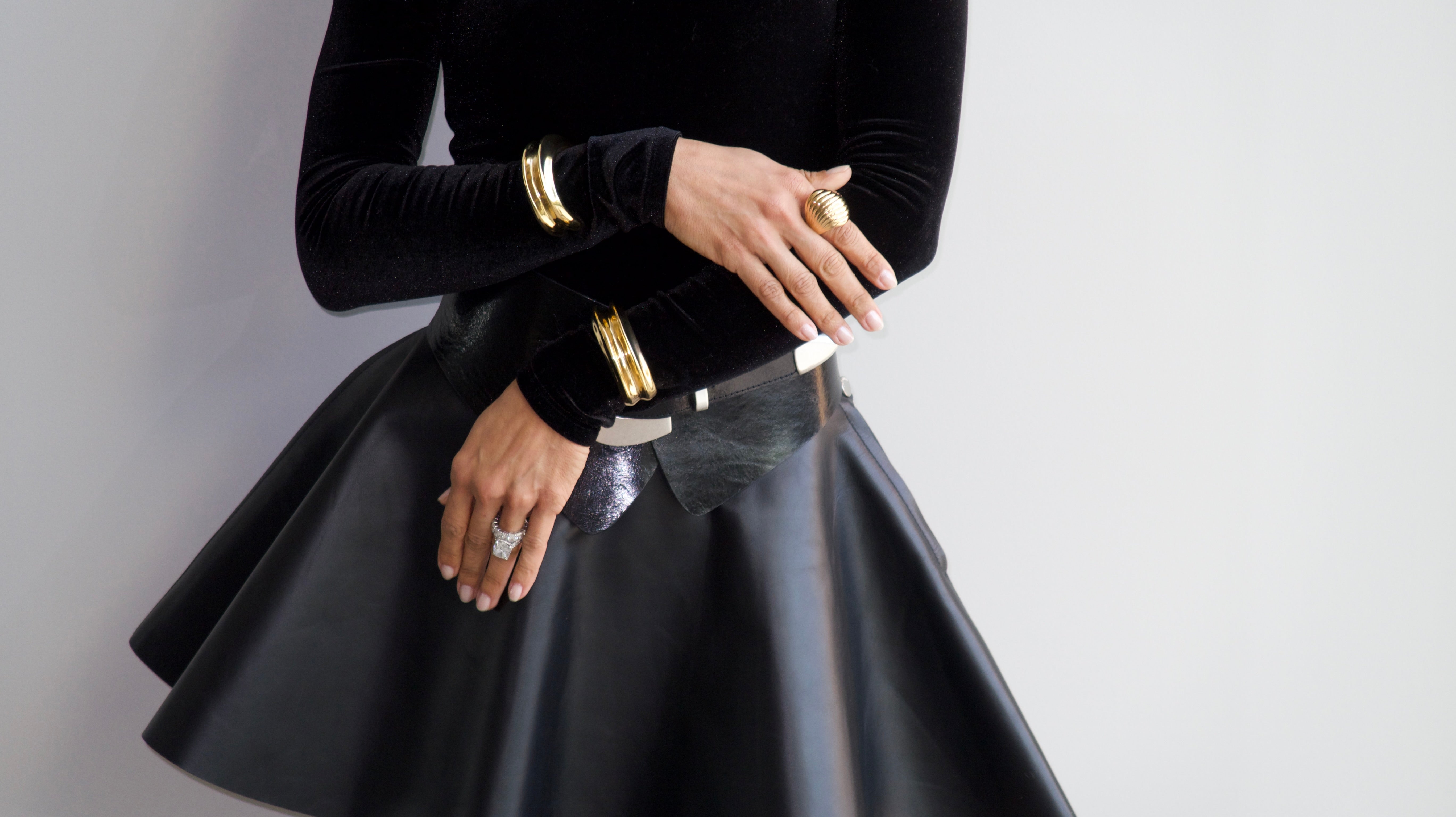 Sculptural gold cuff bracelet