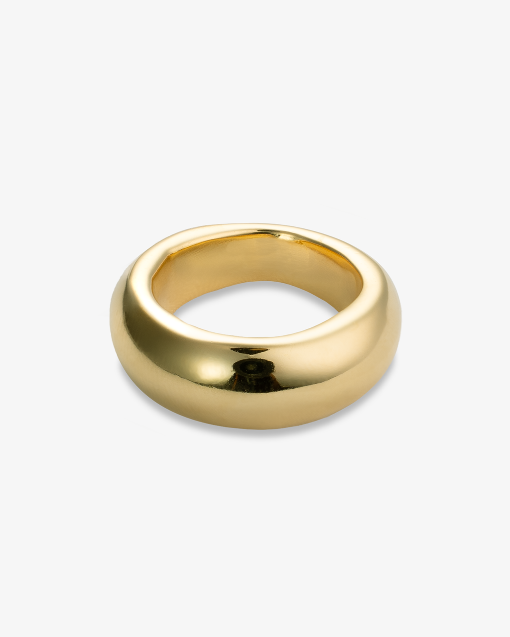 Chunky gold dome statement ring front view