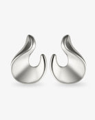 Flame-shaped silver statement earrings s