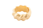 Gold plated wide structured bracelet with smooth continuous polished surface, 40mm